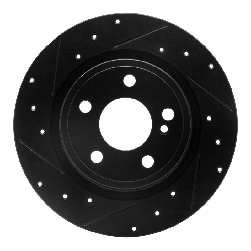 Infiniti QX30 Brake Rotor (1) - Rear Left - R1 Concepts - Drilled & Slotted - Black - `14-`20